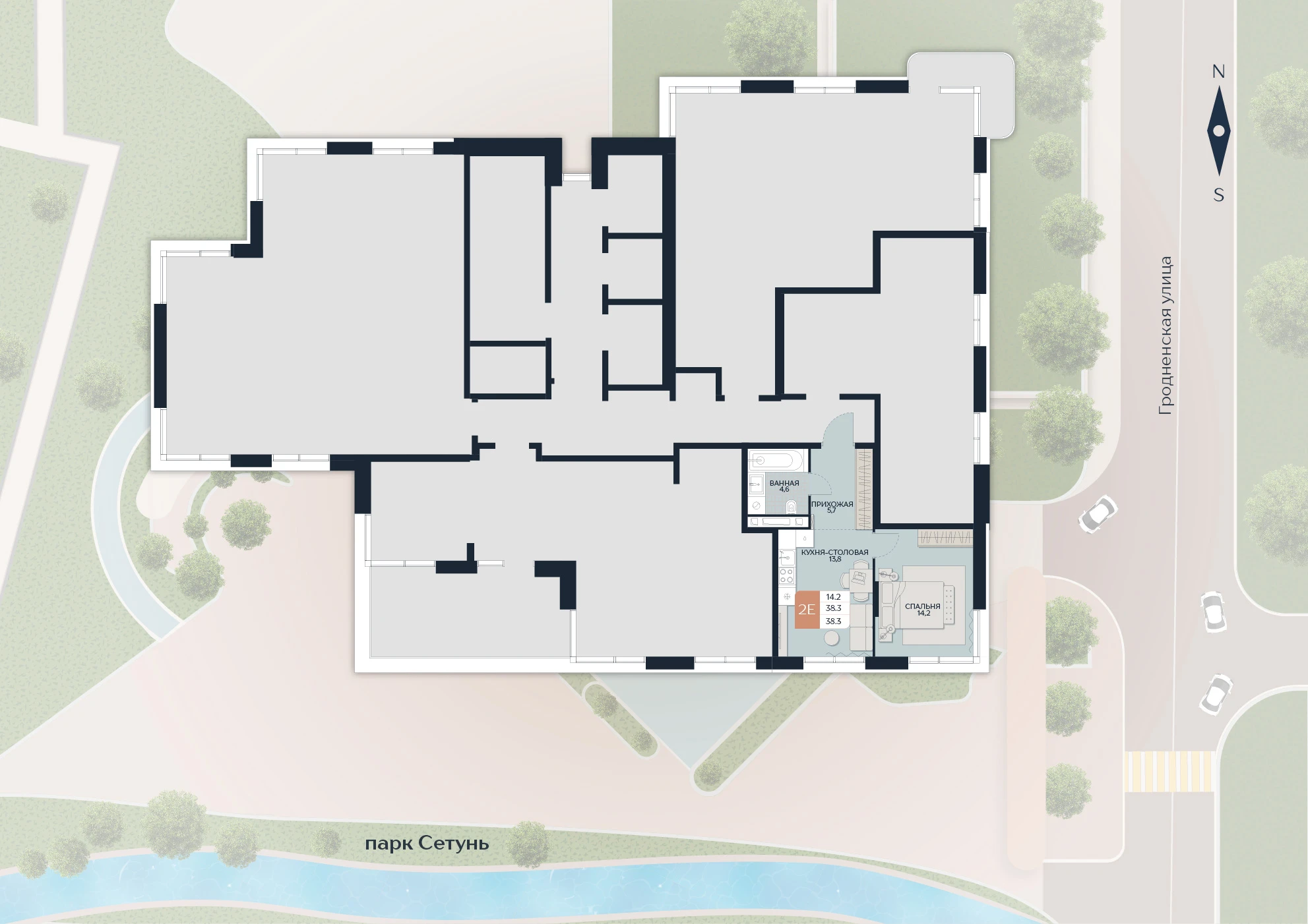 Расположение квартиры 188 на плане здания