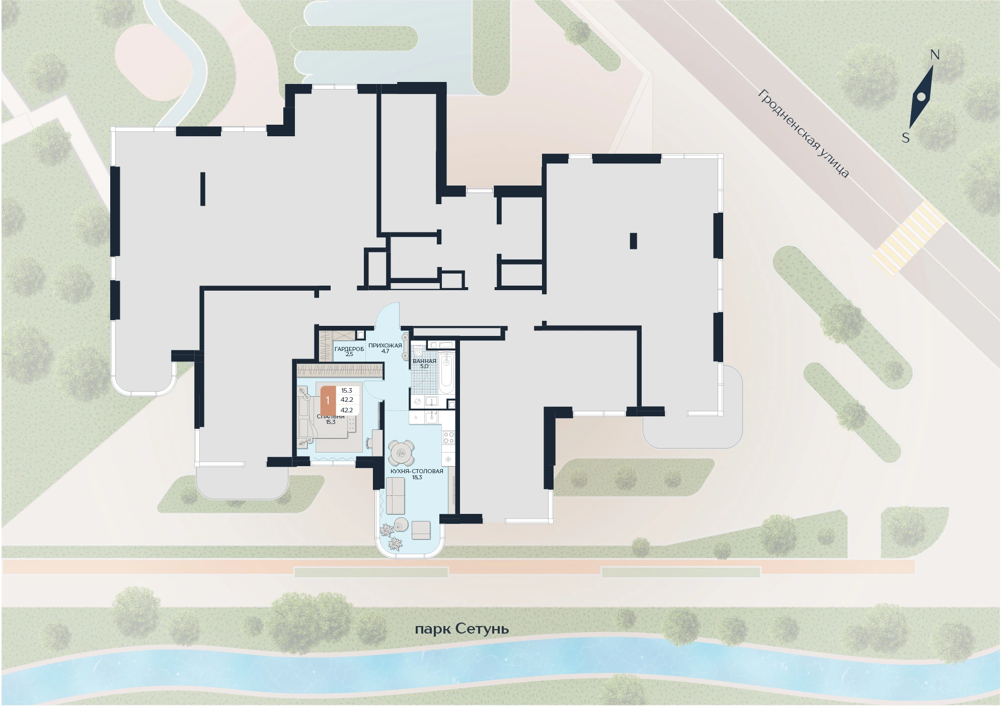Расположение квартиры 18 на плане здания