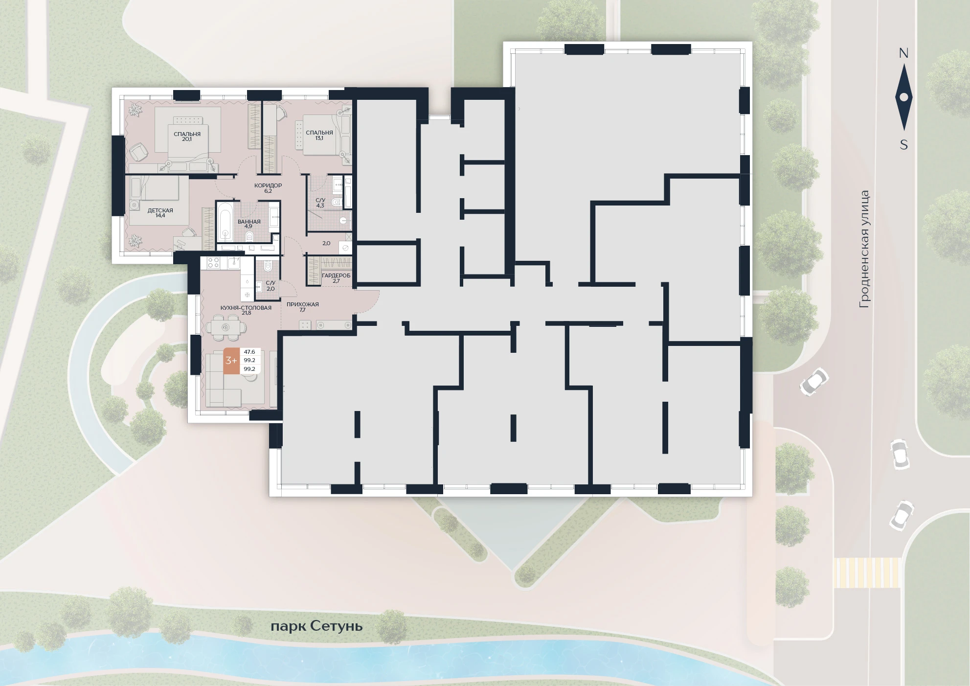 Расположение квартиры 137 на плане здания