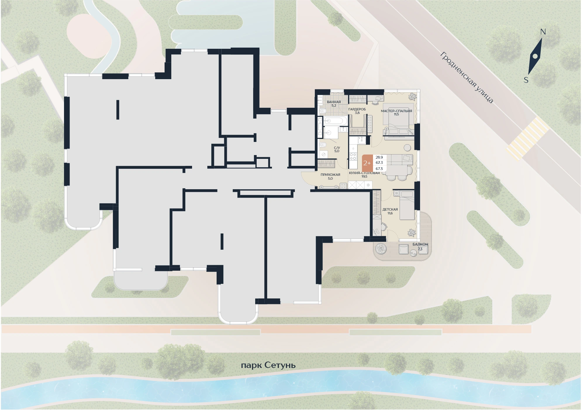 Расположение квартиры 16 на плане здания