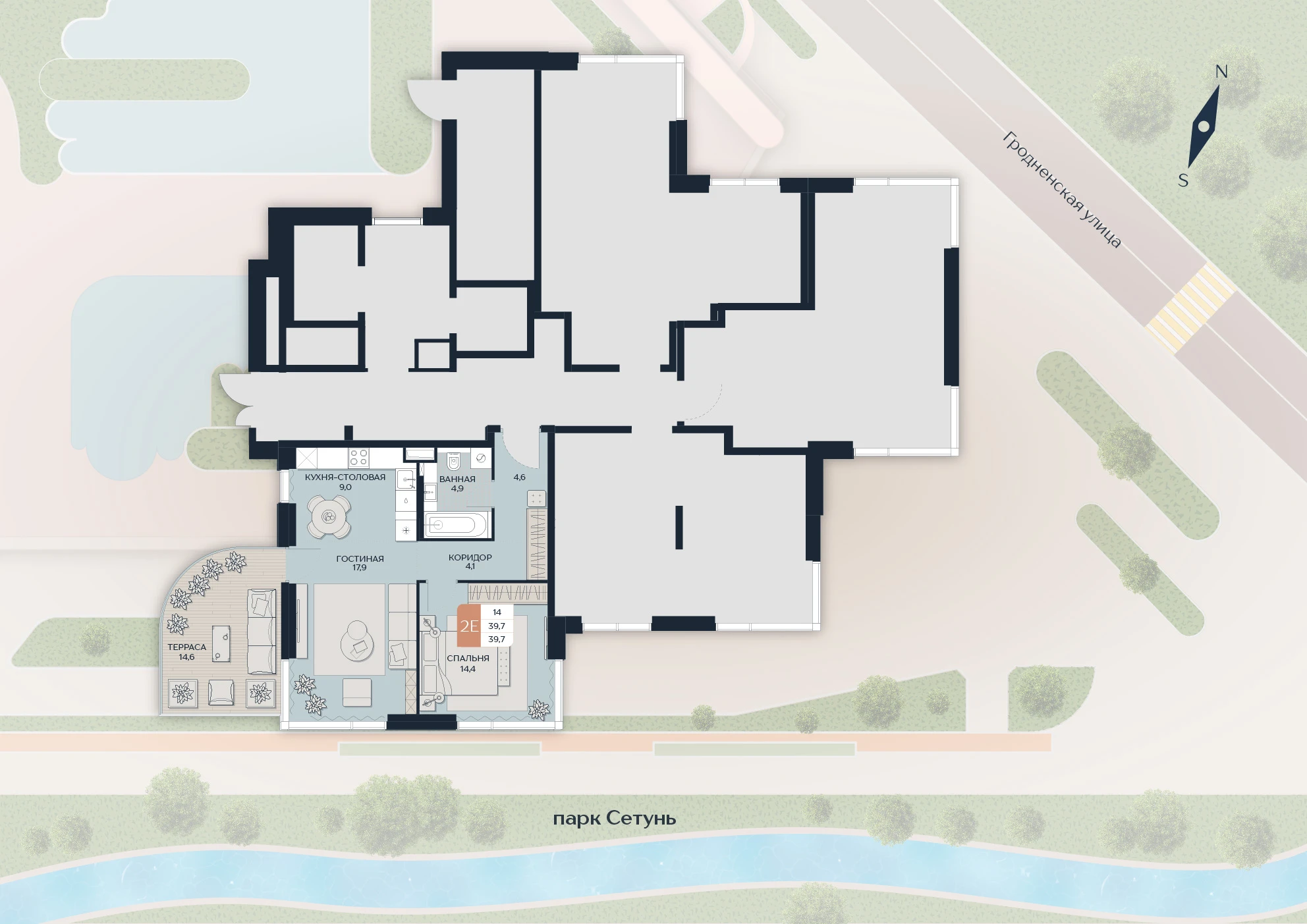 Расположение квартиры 49 на плане здания