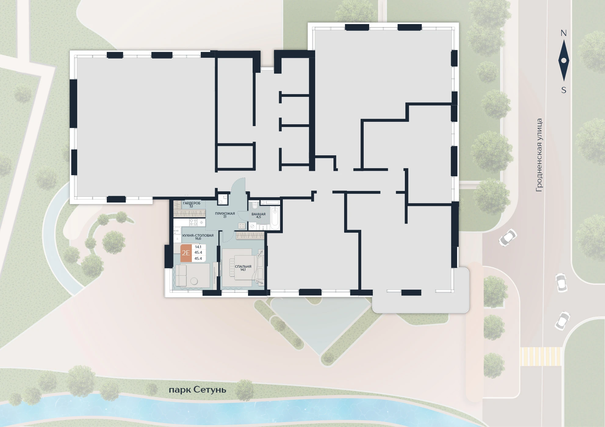 Расположение квартиры 178 на плане здания