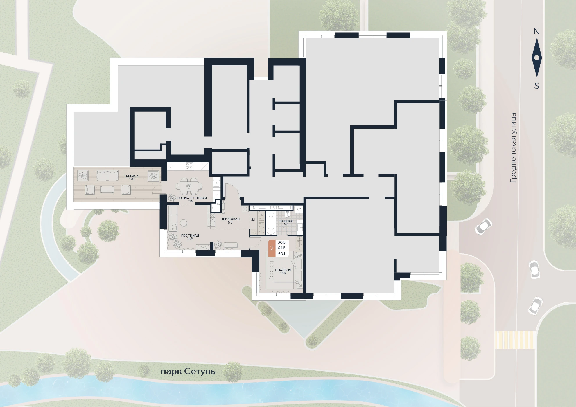 Расположение квартиры 204 на плане здания