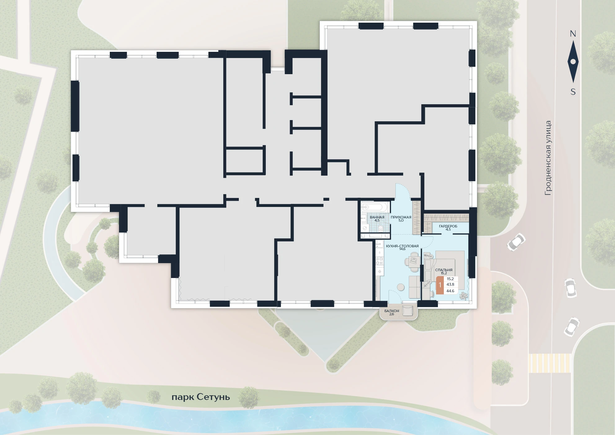 Расположение квартиры 146 на плане здания