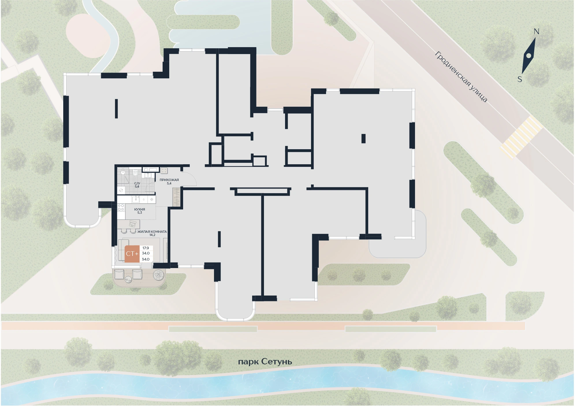 Расположение квартиры 19 на плане здания