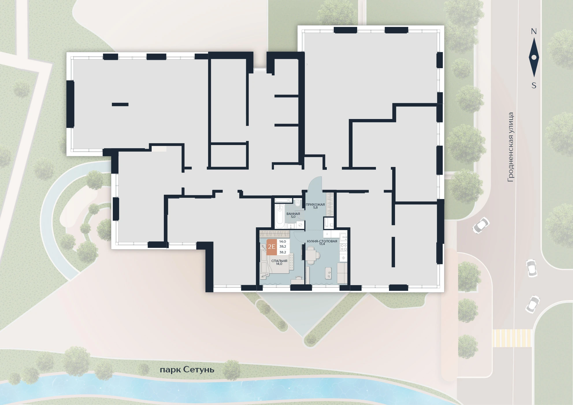 Расположение квартиры 85 на плане здания