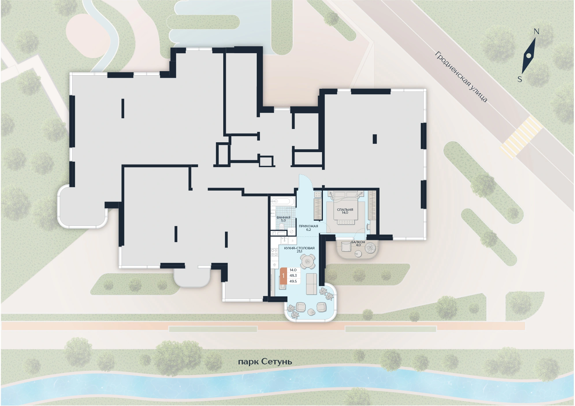 Расположение квартиры 26 на плане здания