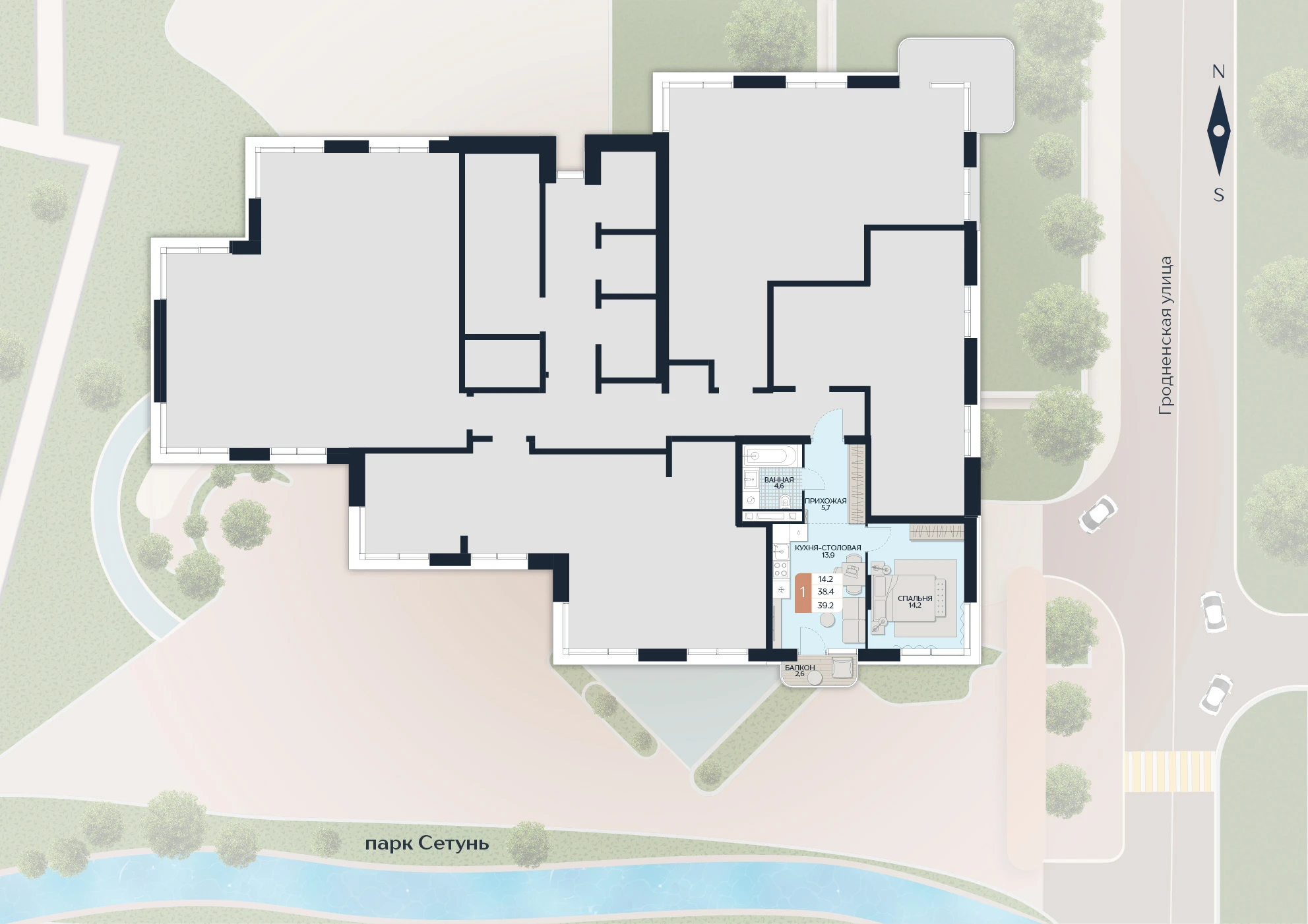 Расположение квартиры 193 на плане здания