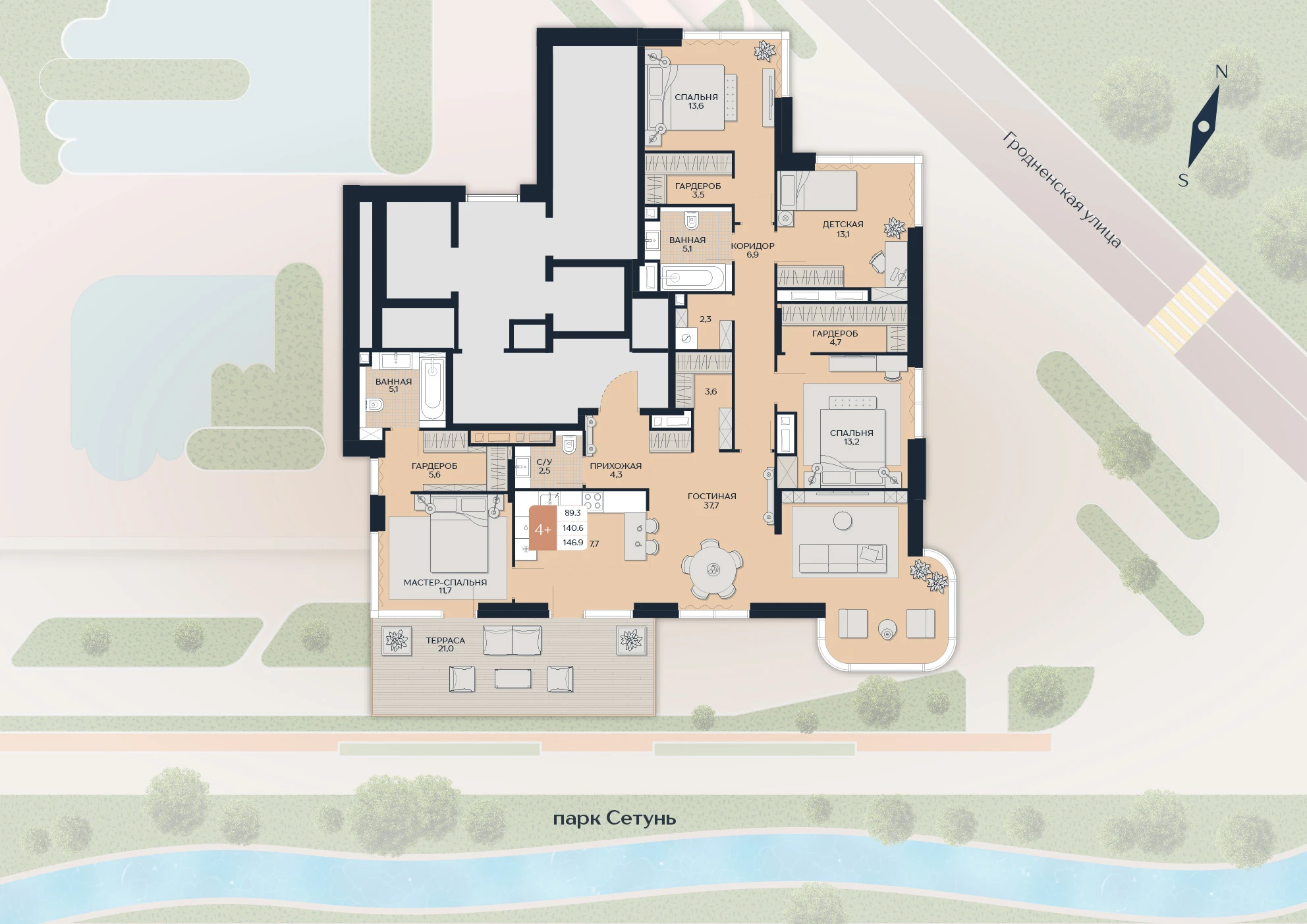 Расположение квартиры 81 на плане здания