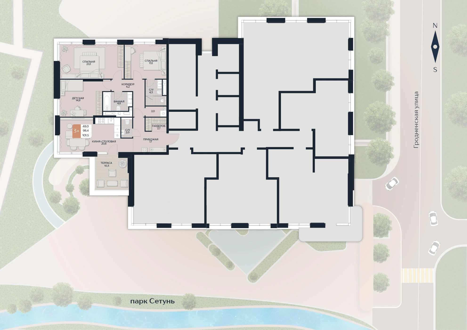 Расположение квартиры 167 на плане здания